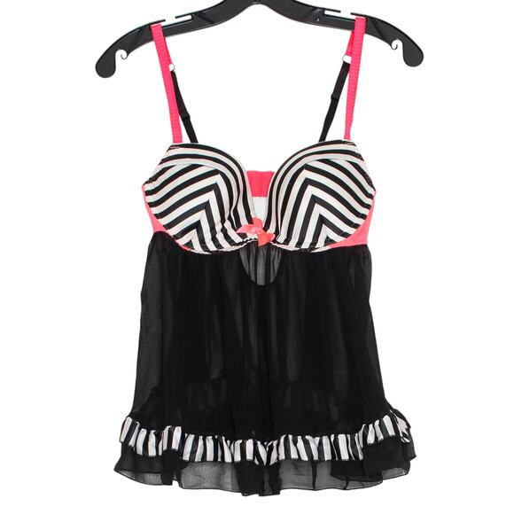 Victorias Secret Lingerie Babydoll Pin Up Retro Burlesque Feminine Romance 36C - Picture 1 of 6